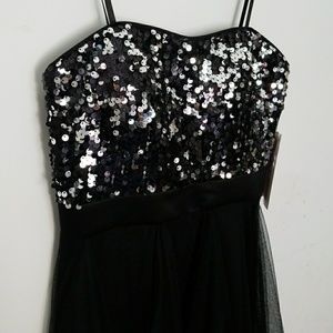 Strapless Sequin Tulle Dress